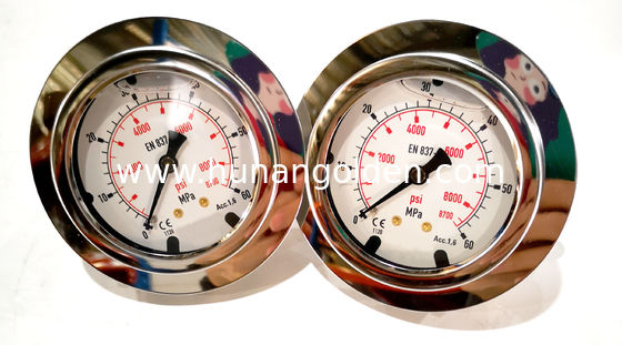 Stainless Steel Concrete Pump Spare Parts Fuel Pressure Gauge For Concrete Pump